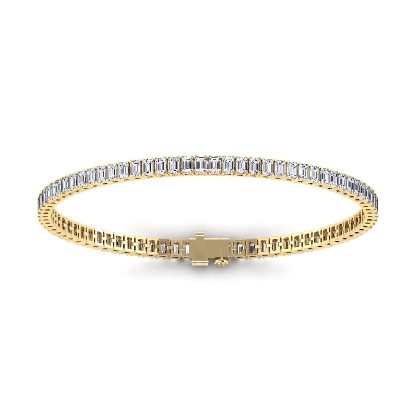 14K & 18K Gold Emerald Cut DiamondTennis Bracelet 6-7 ct, 4-prong setting, Lab Grown