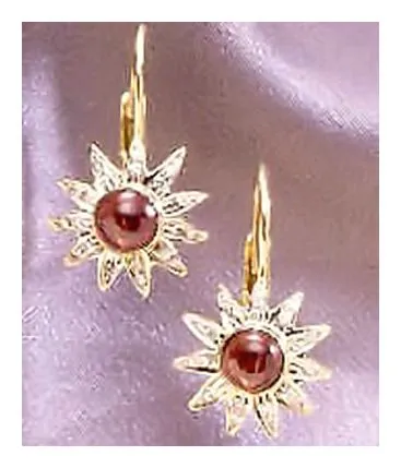 14k Apollo Garnet Diamond Earrings (.33ct)