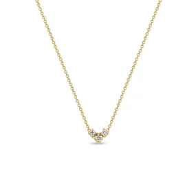 14k Diamond Trio V Necklace