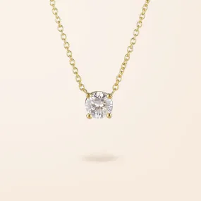 14K Gold Diamond Solitaire Necklace