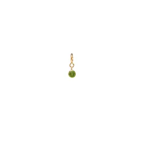 14k peridot charm pendant with spring ring