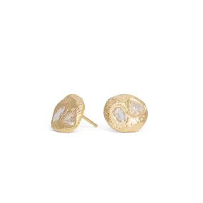 18K Geometric Double Diamond Studs