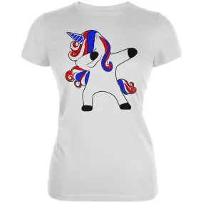 4th of July Dabbing Unicorn Americorn Juniors Soft T Shirt