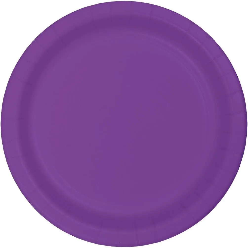 8 Lunch Purple Paper Plates - 24 Count