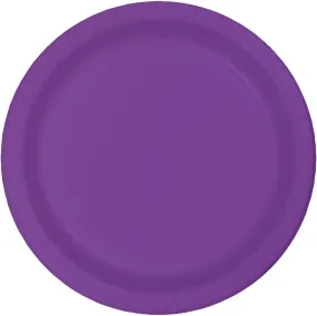 8 Lunch Purple Paper Plates - 24 Count