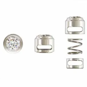 .925 Sterling Silver CZ Button Slider