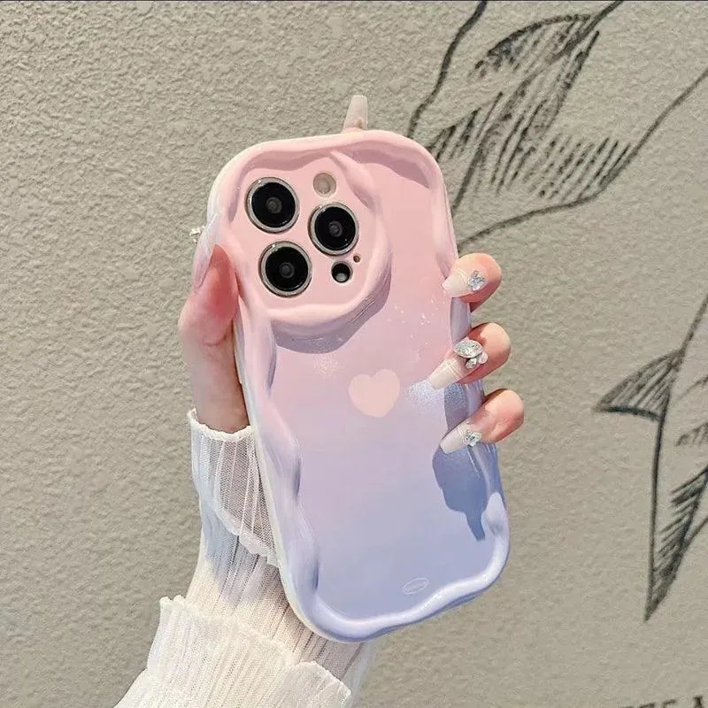 ACPC250 Cute Phone Case For Huawei P30, P40 Lite, P60 Pro, Y9S, Nova Y70, 11, 10, 9 SE, and Honor 50, 70, 90, X7, X8, X9 series - Gradient Heart