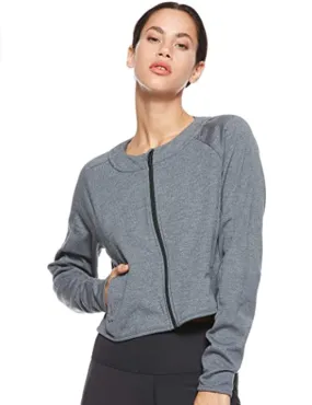 Adidas DS8717 gray women's short sweatshirt