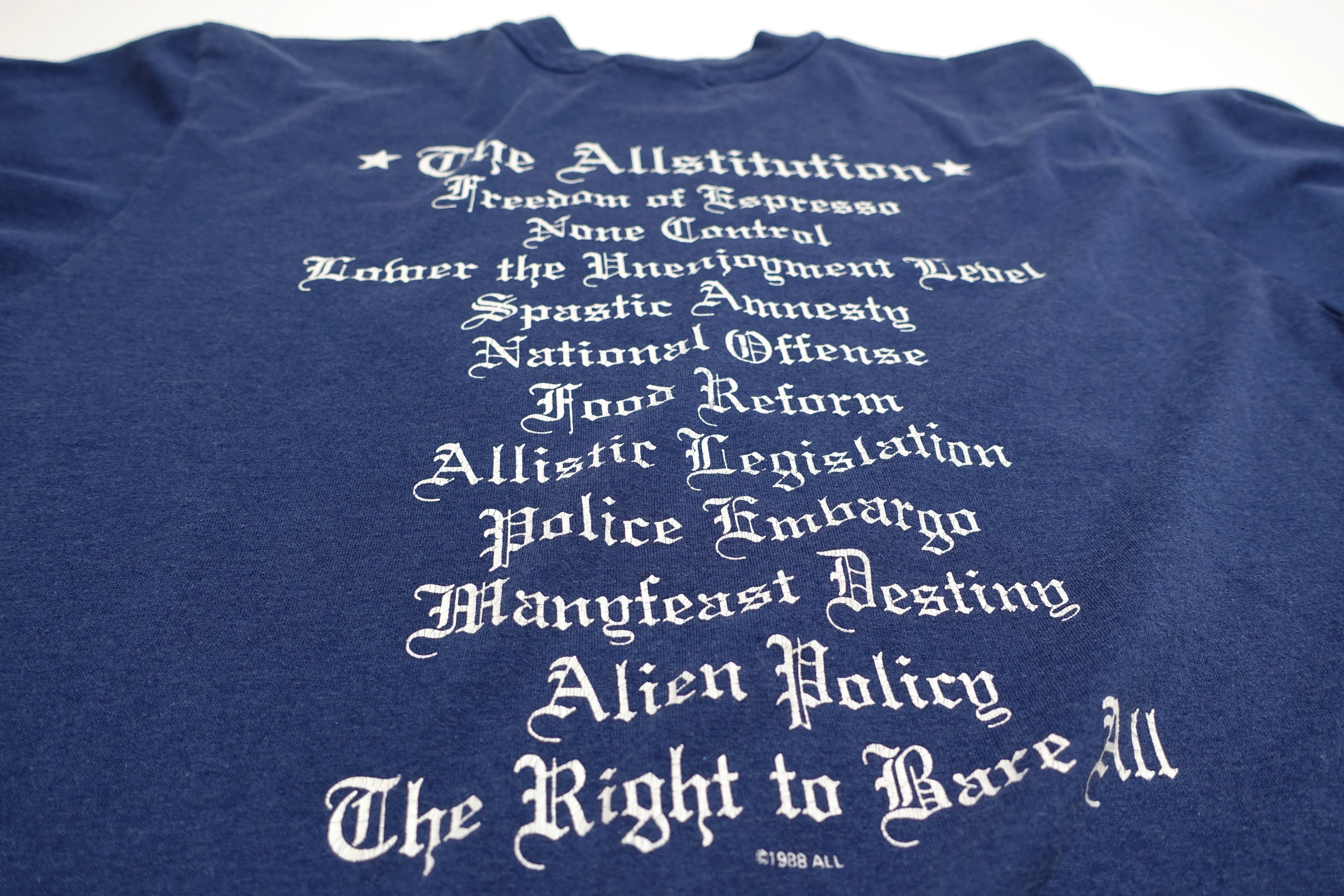 ALL - Allroy For Prez...1988 Tour Shirt Size Large