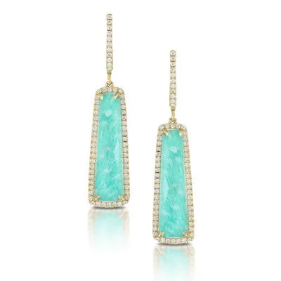 Amazonite & Diamond Earrings