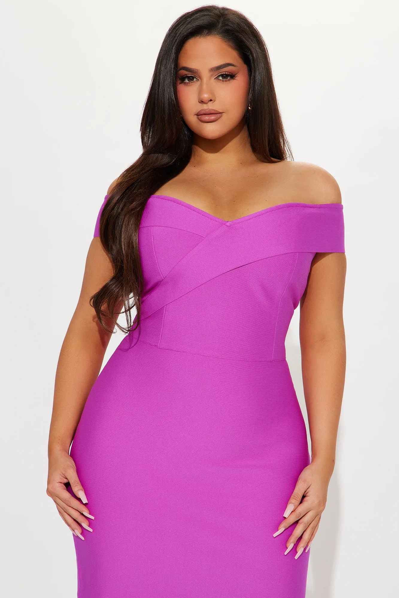 Amy Bandage Midi Dress - Magenta