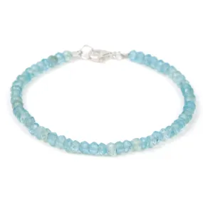 Apatite 4mm Faceted Rondelle Bracelet with Sterling Silver Trigger Clasp