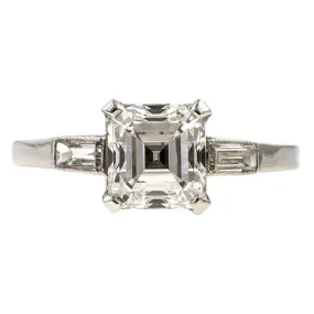 Art Deco Emerald Cut Engagement Ring, 1.52ct.