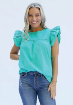 Austin Ruffle Sleeve Top