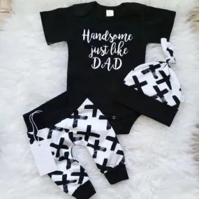 Baby Boy 0-24M Handsome Like Dad 3pc Set