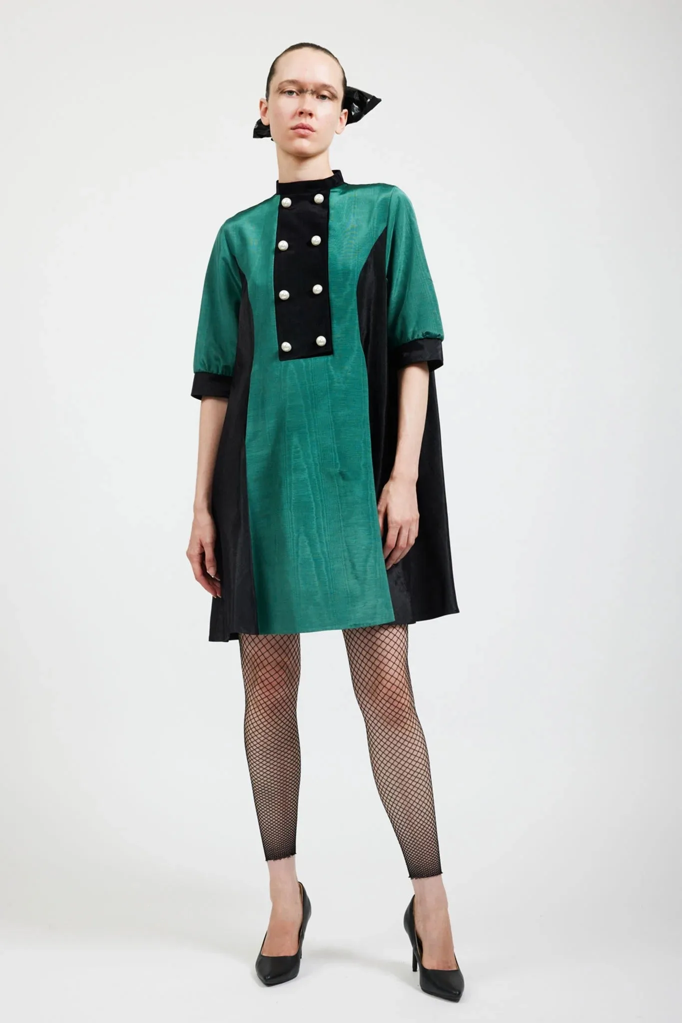 Beray Coat Dress in Ocean Moiré