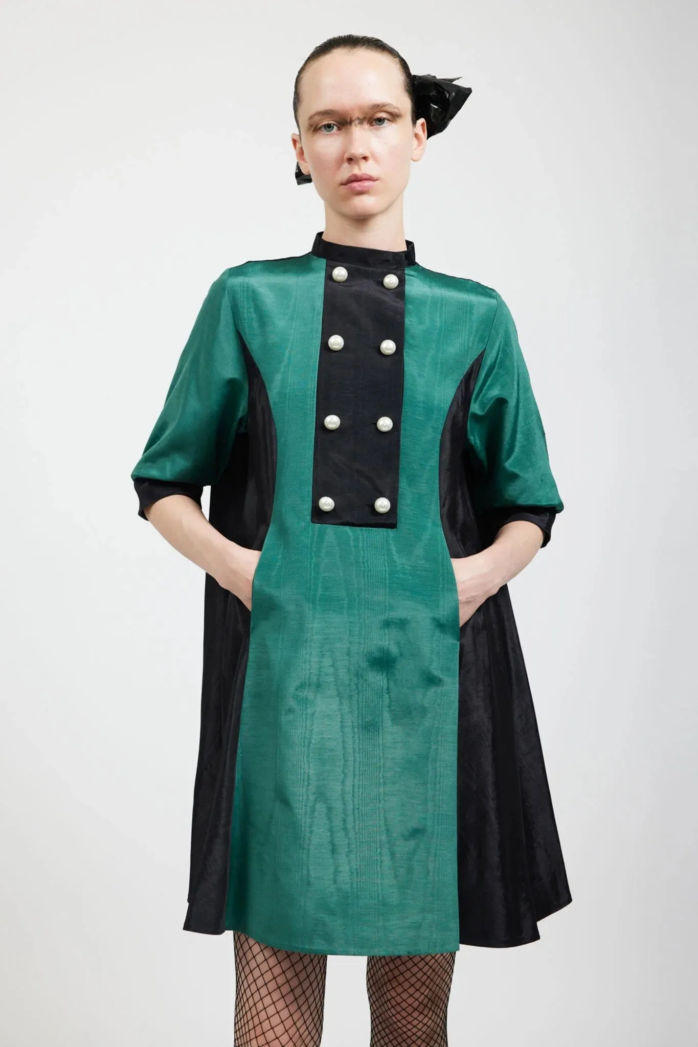 Beray Coat Dress in Ocean Moiré