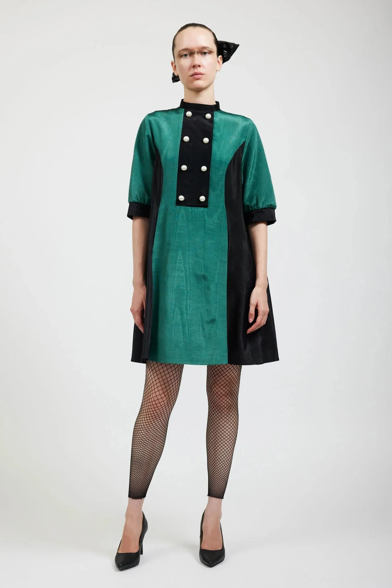 Beray Coat Dress in Ocean Moiré