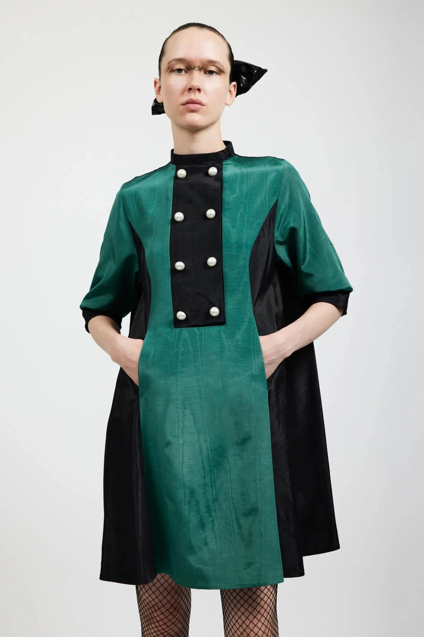 Beray Coat Dress in Ocean Moiré