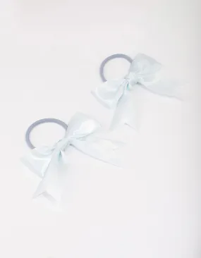 Blue Medium Bow Hair Tie Pack