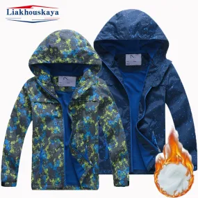 Boy Waterproof 7M-12Y Graffiti Blue Fleece Jacket