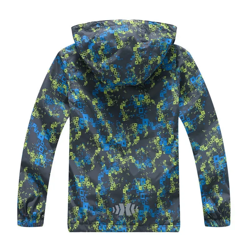 Boy Waterproof 7M-12Y Graffiti Blue Fleece Jacket