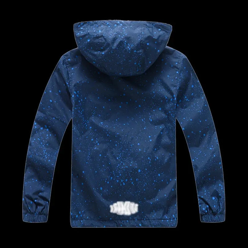 Boy Waterproof 7M-12Y Graffiti Blue Fleece Jacket