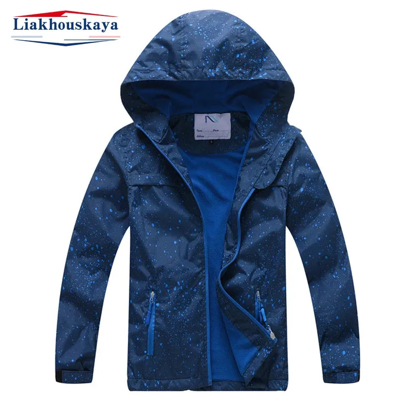 Boy Waterproof 7M-12Y Graffiti Blue Fleece Jacket