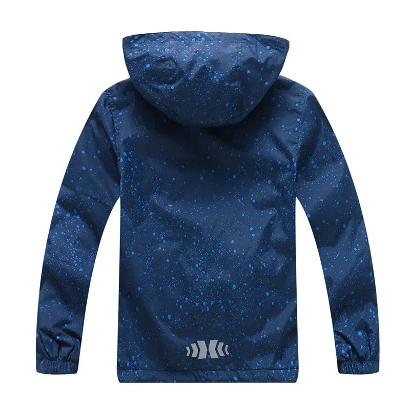 Boy Waterproof 7M-12Y Graffiti Blue Fleece Jacket