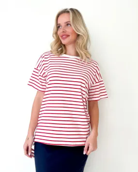 Breton Stripe Tee Red