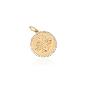 Bumble Bee Diamond Disc Charm