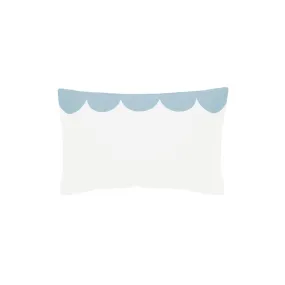 Castle Blue Linen Scallop Pillowcase