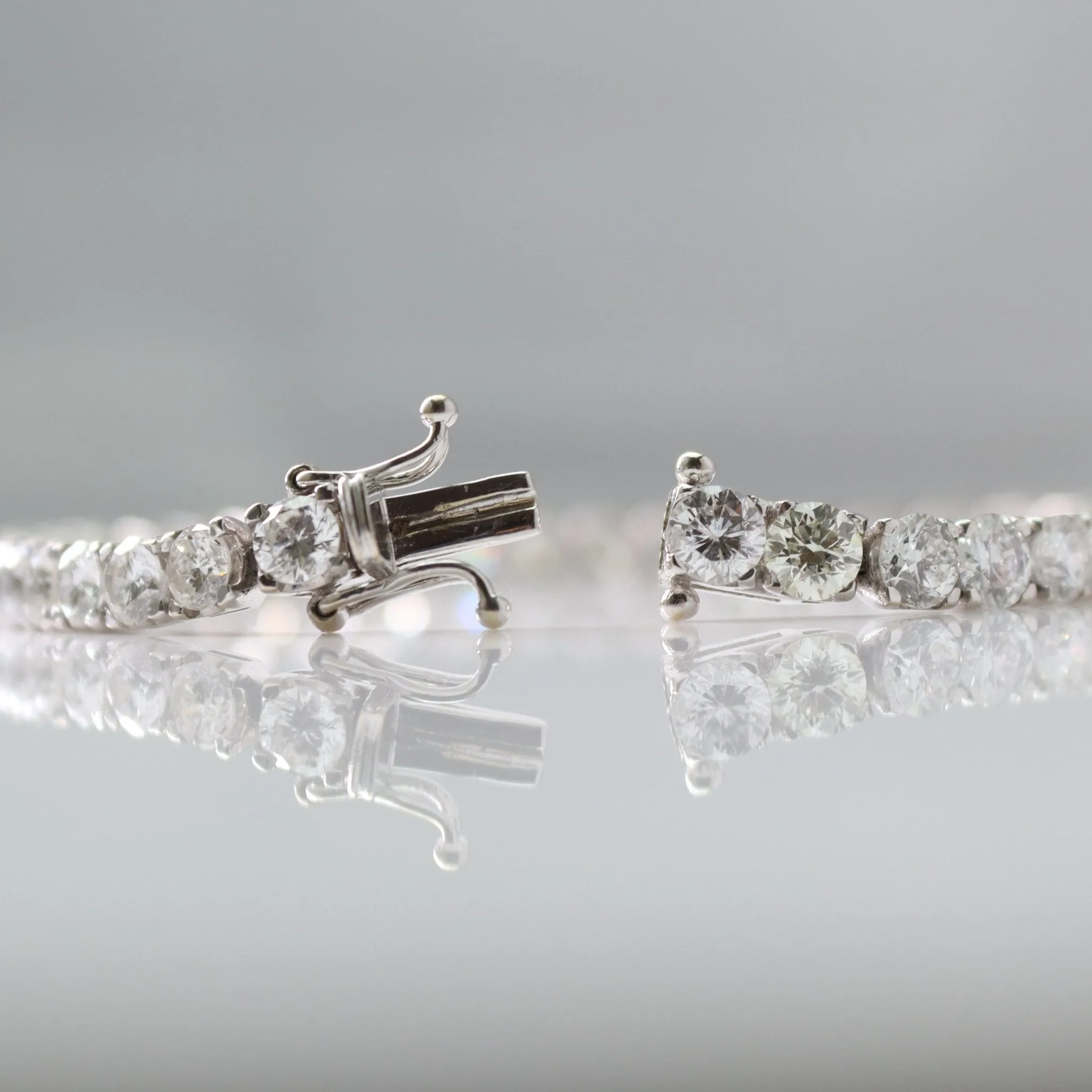 Contemporary White Gold Diamond Line Bracelet