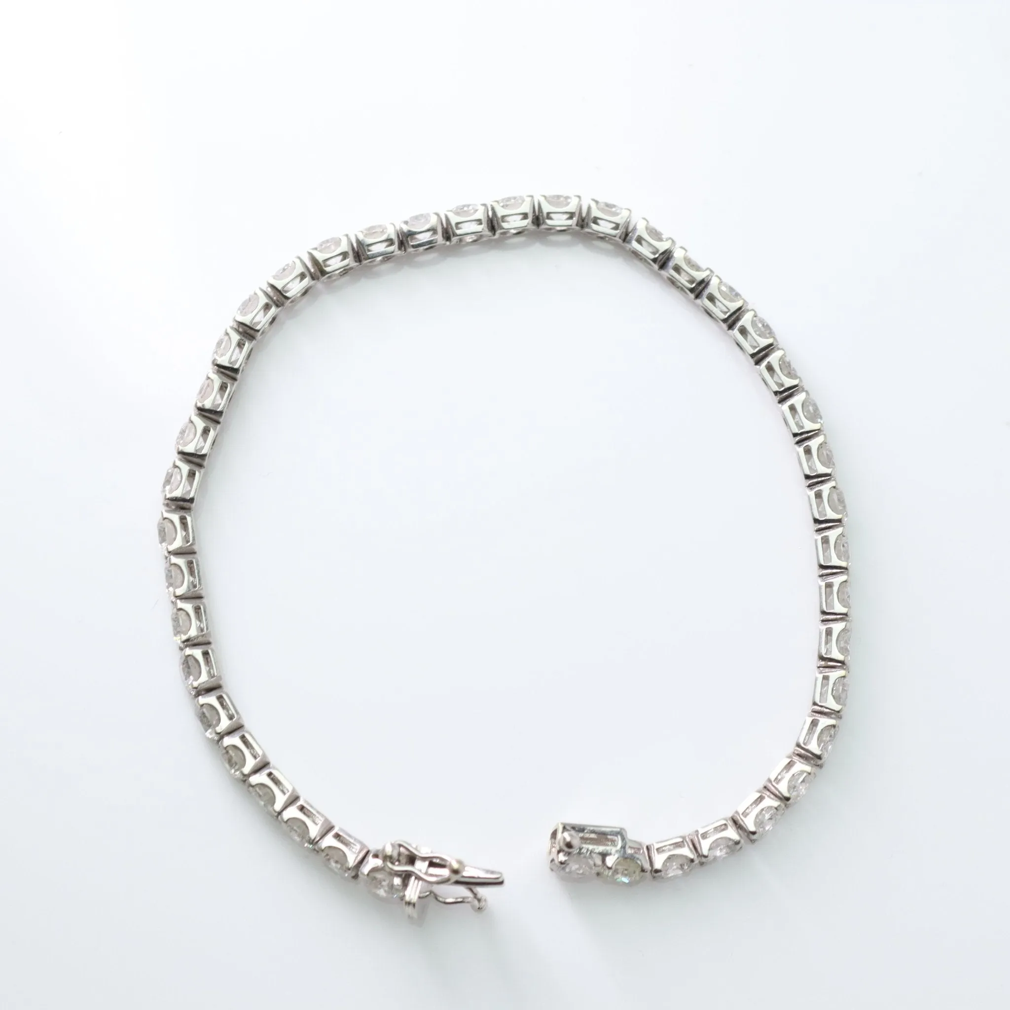 Contemporary White Gold Diamond Line Bracelet