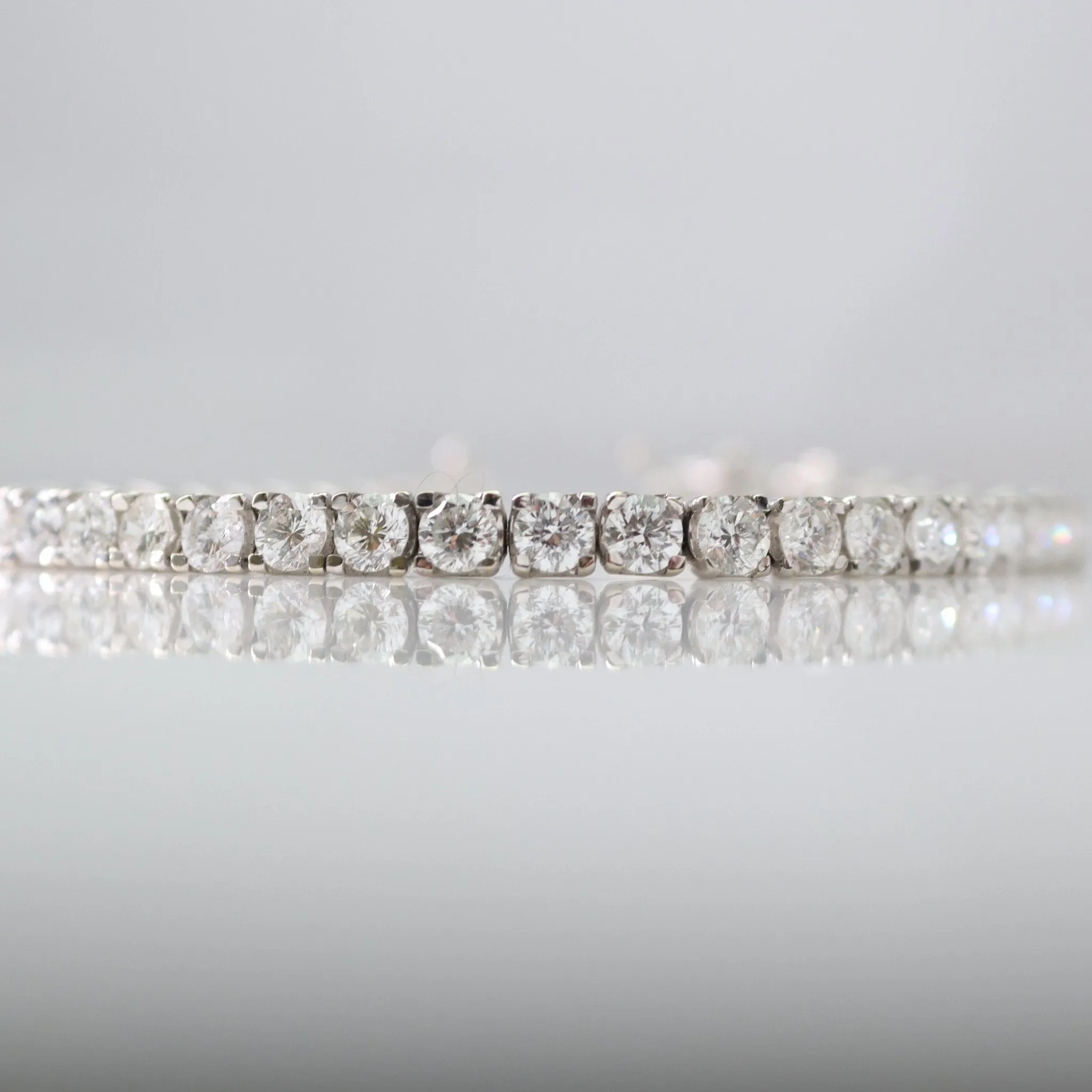 Contemporary White Gold Diamond Line Bracelet