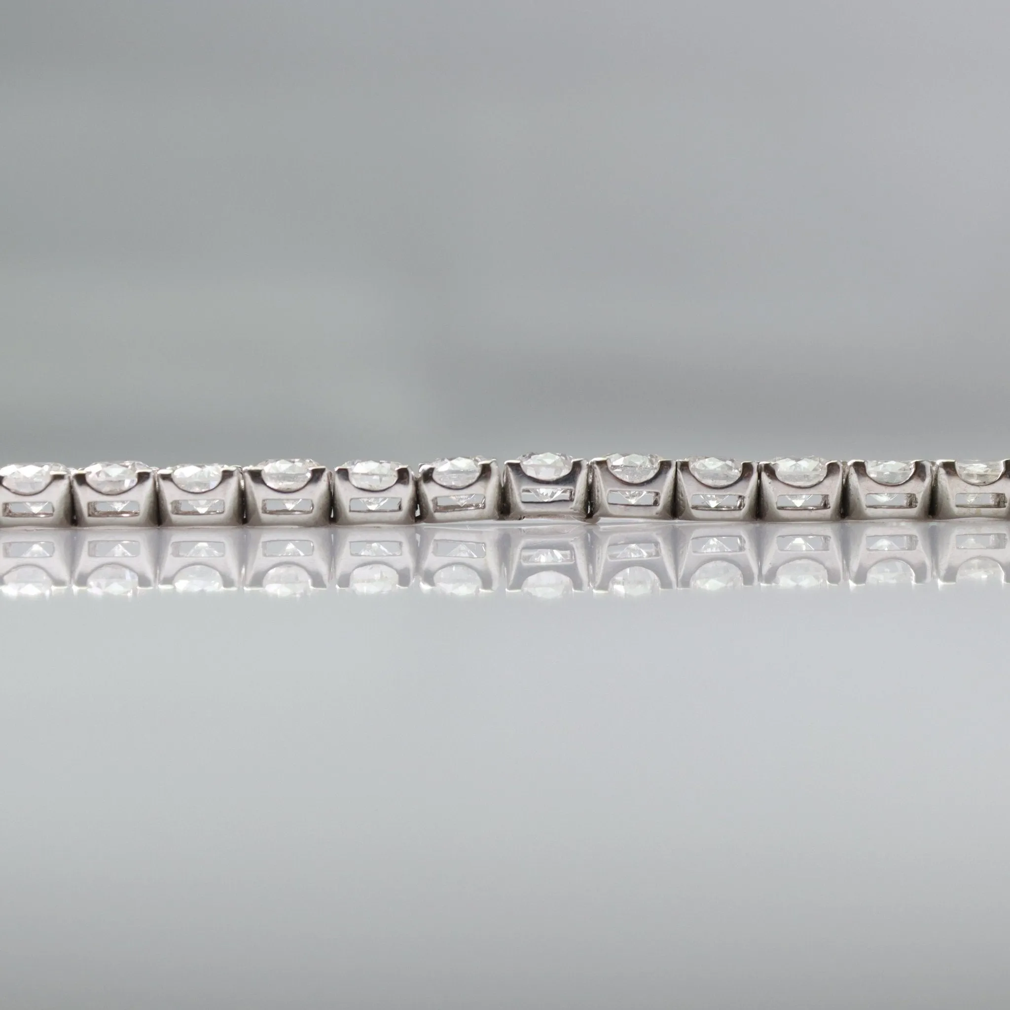 Contemporary White Gold Diamond Line Bracelet