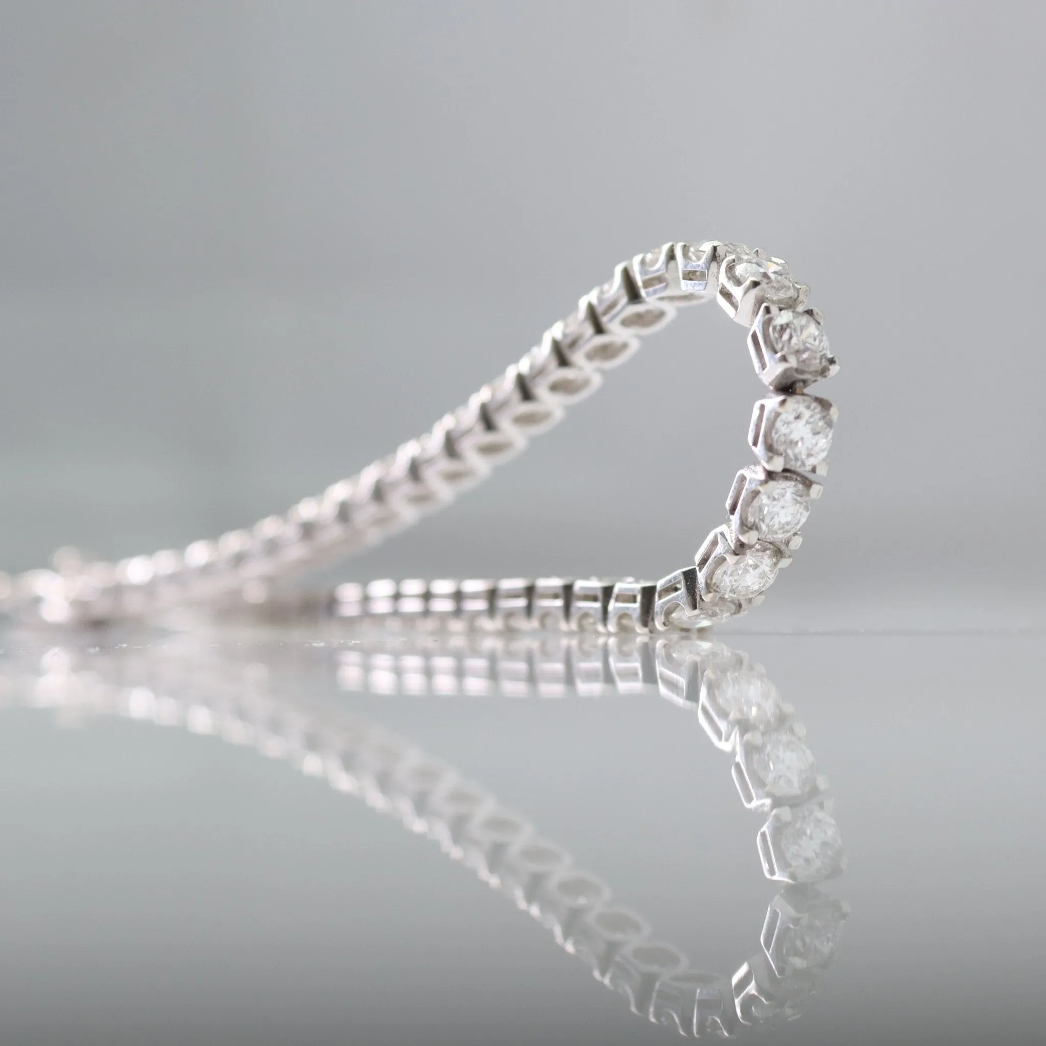 Contemporary White Gold Diamond Line Bracelet