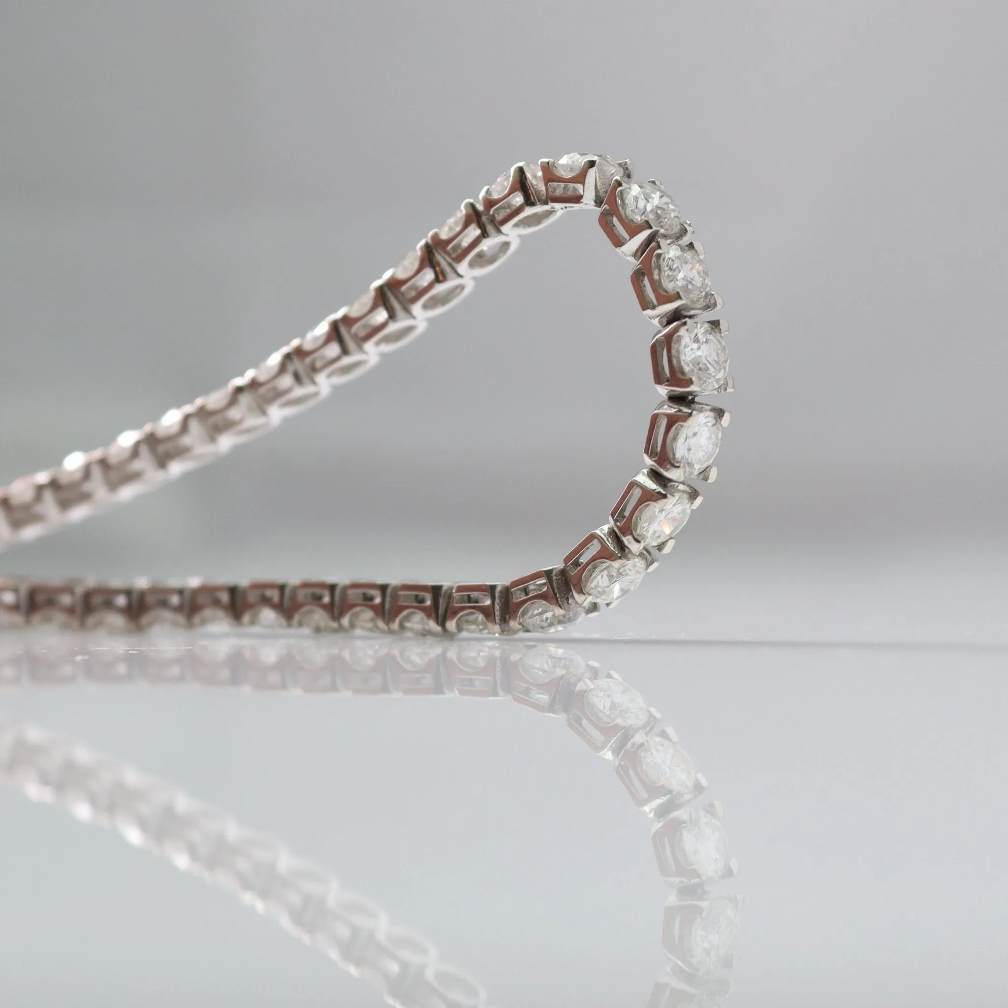 Contemporary White Gold Diamond Line Bracelet