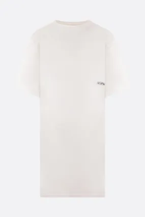 cotton extra-long t-shirt with logo print