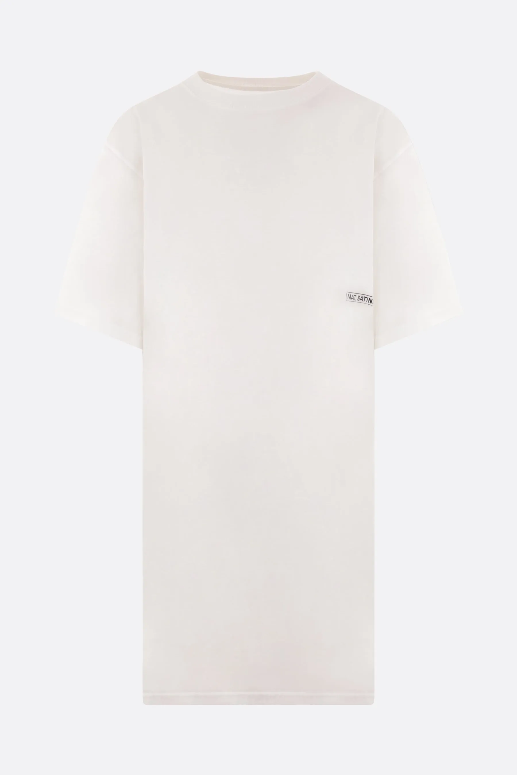 cotton extra-long t-shirt with logo print