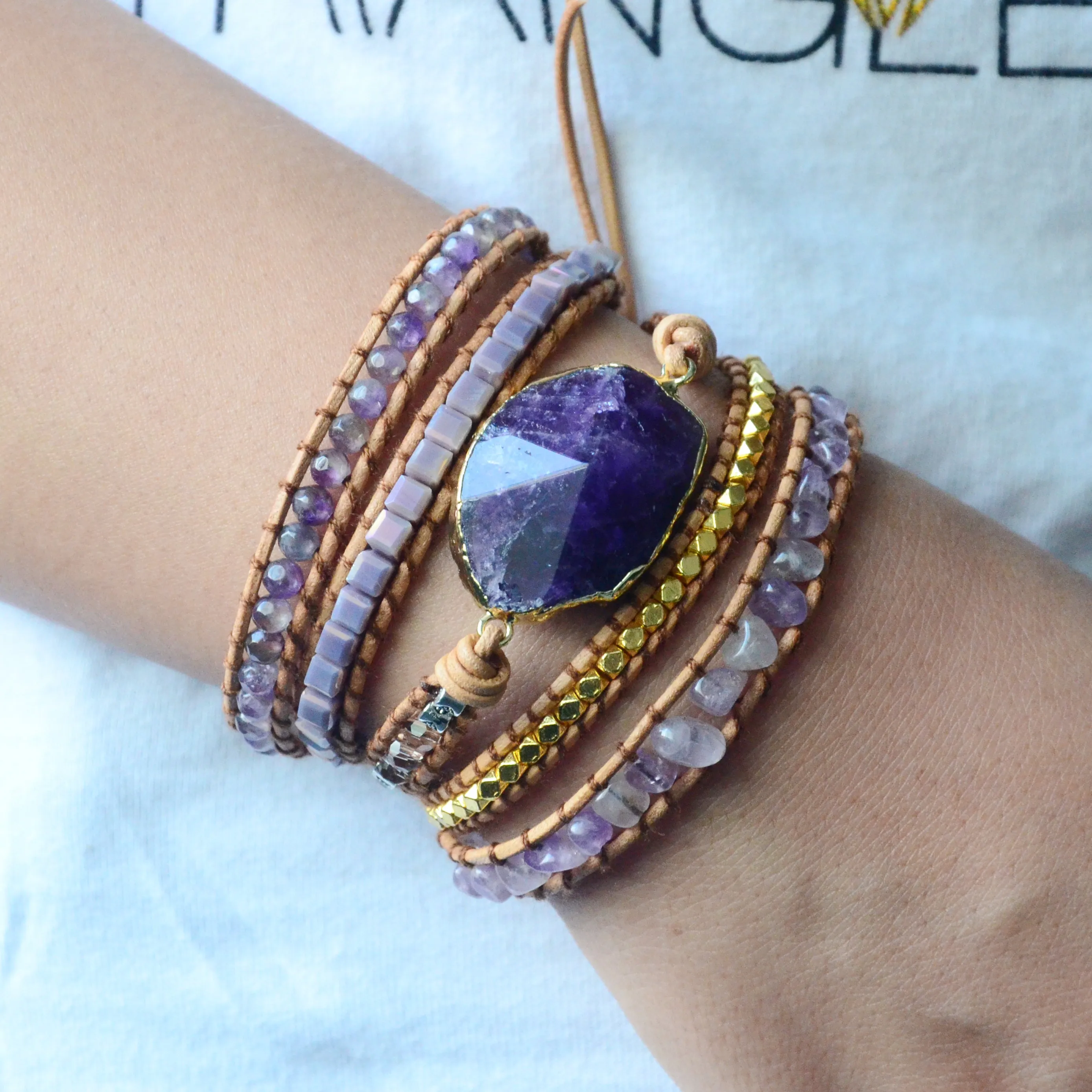 Crown Chakra Amethyst Bracelet