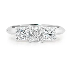 Cushion cut diamond ring