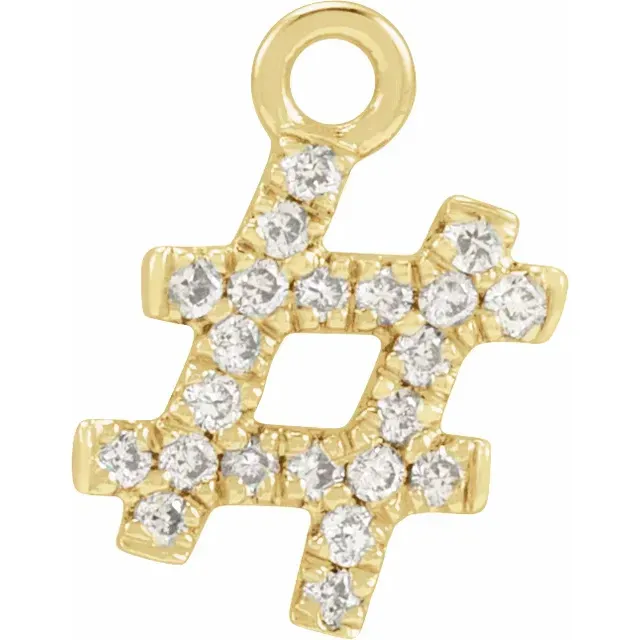 Diamond Hashtag Dangle