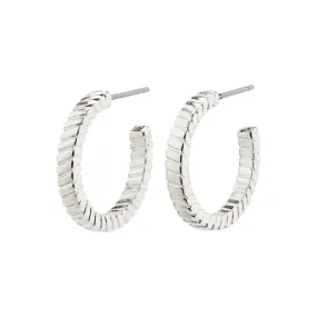 Ecstatic Square Snake Chain Hoops - Silver Plated