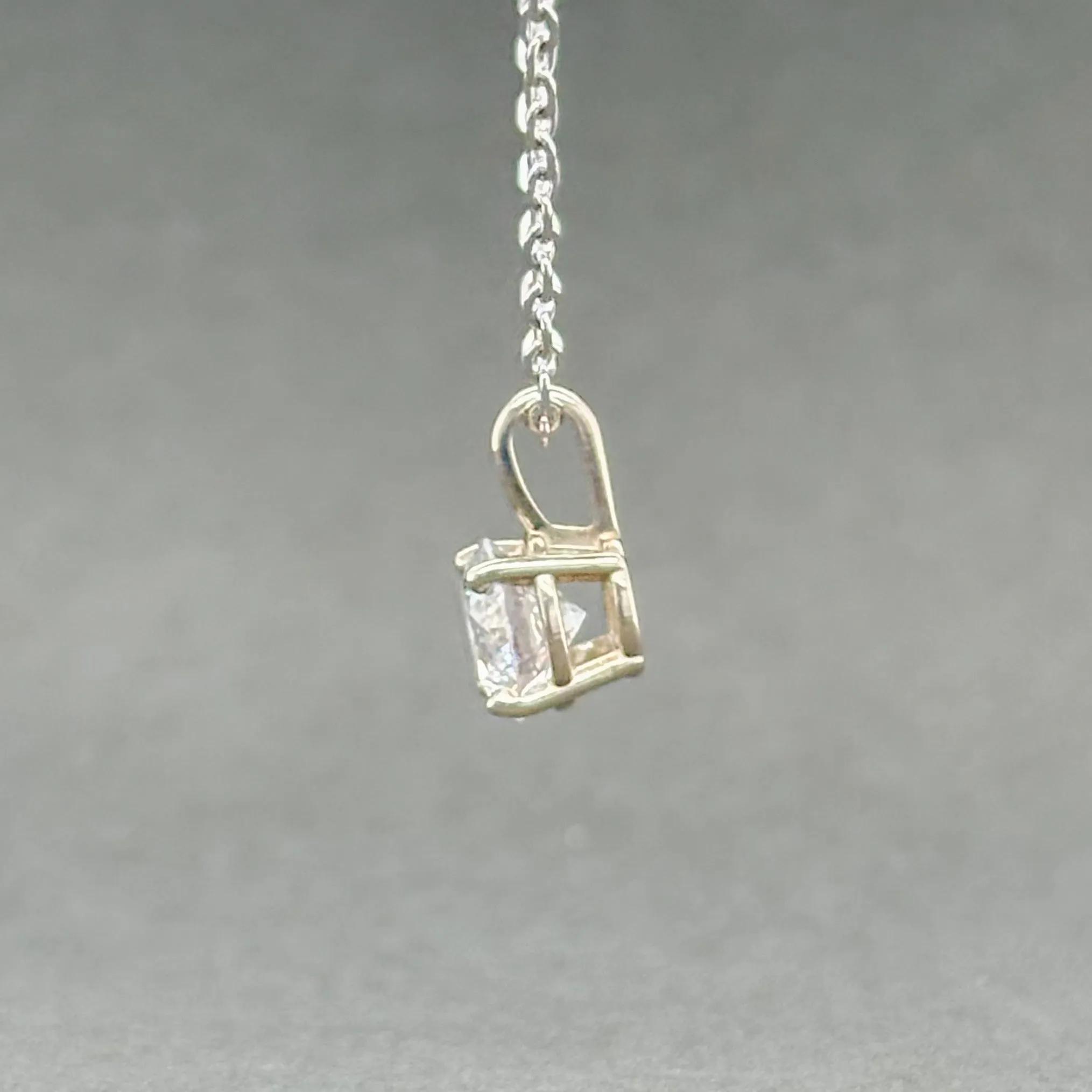 Estate 14K W Gold 0.97ct G/I1 Diamond Solitaire Pendant