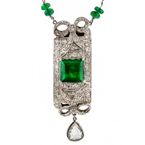 Estate Emerald & Diamond Necklace