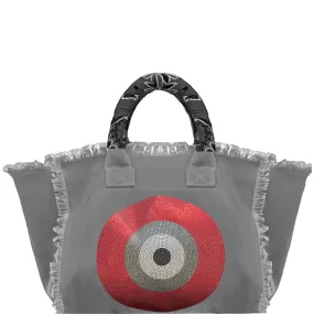 Evil Eye Fringe Canvas Tote Bag Sample Sale