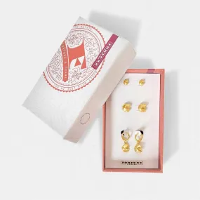 Fortune Cookie Earrings Gift Set - Gold