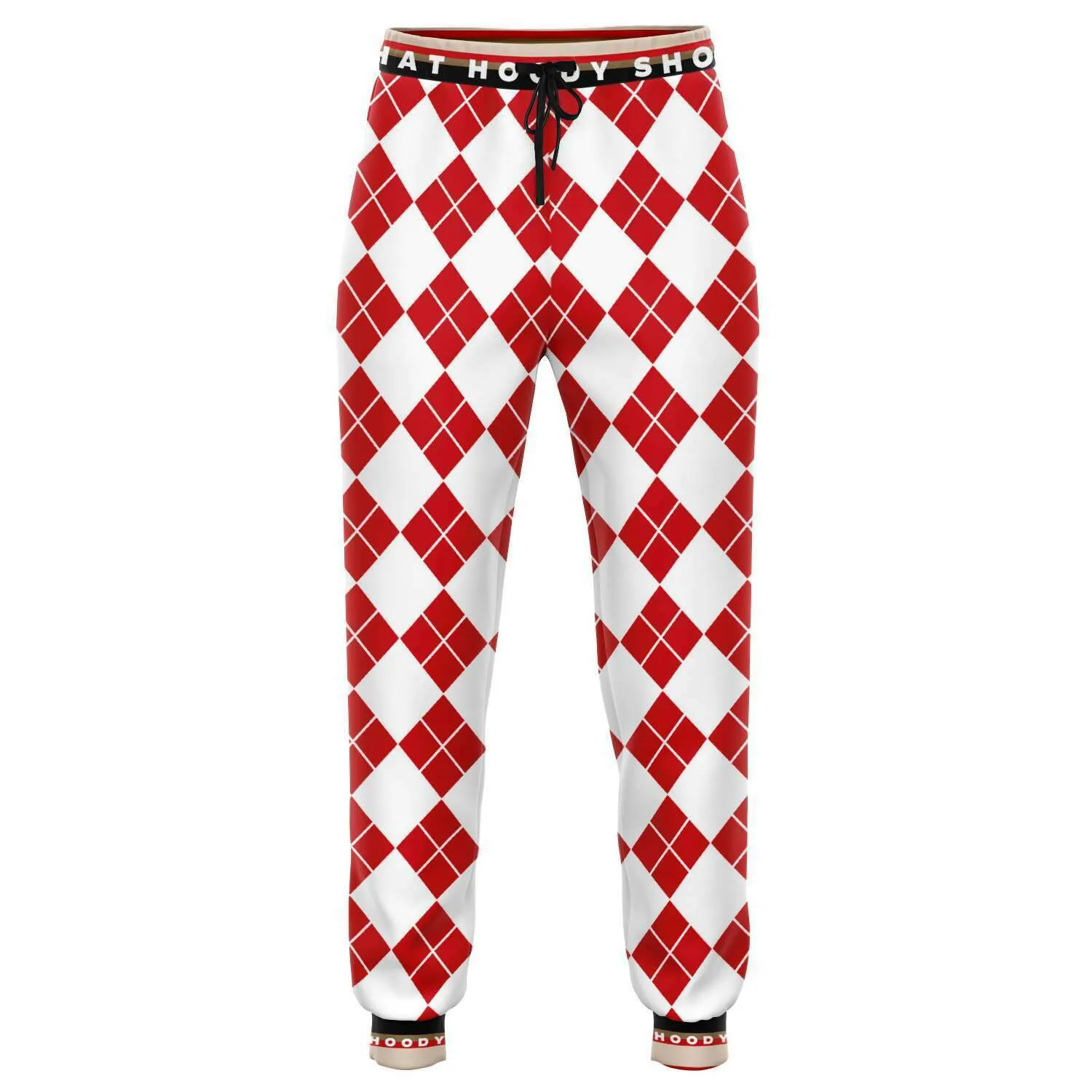 Gold Line Red Argyle Unisex Fleece Joggers