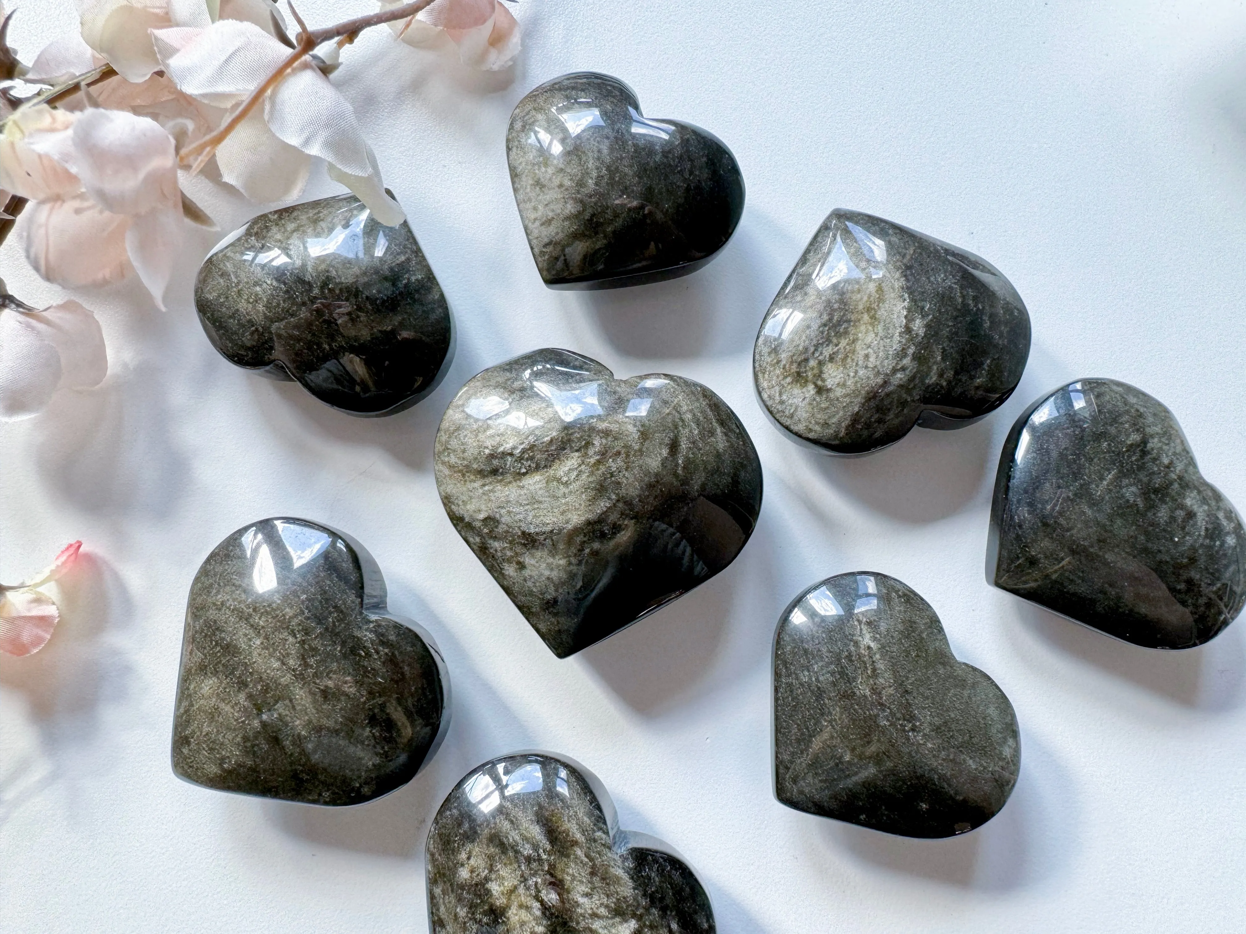 Gold Sheen Obsidian Heart || High Quality